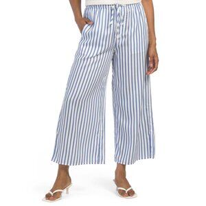 BELLA DAHL Breeze Ruffle Waist Wide Leg Cropped Pants